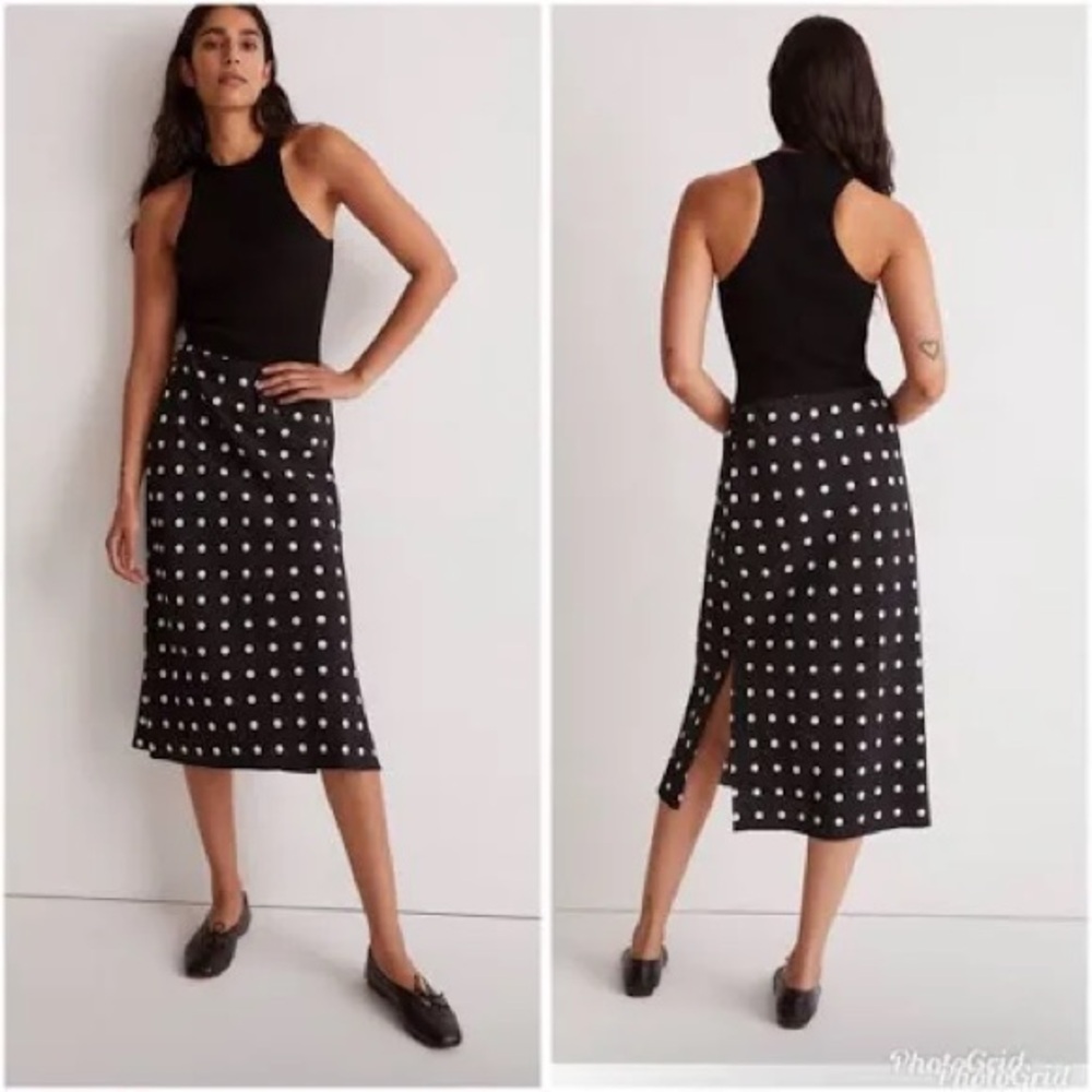 Madewell The Layton Polkadot Slip Skirt